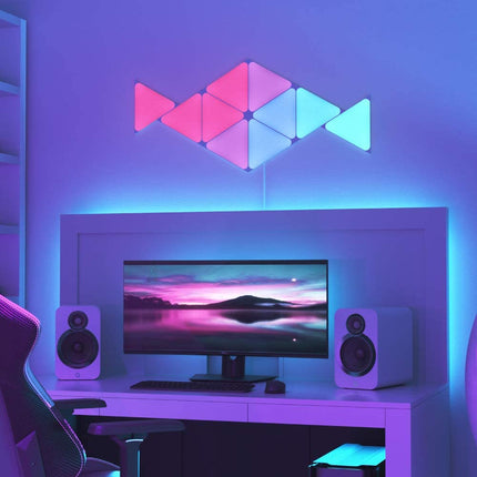 NANOLEAF Shapes Triangles Mini Starter Kit - Smart WiFi LED Panel System w/ Music Visualizer - 5 Pack - White