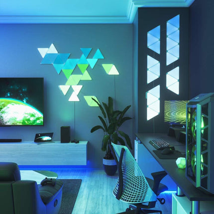NANOLEAF Shapes Triangles Mini Starter Kit - Smart WiFi LED Panel System w/ Music Visualizer - 5 Pack - White