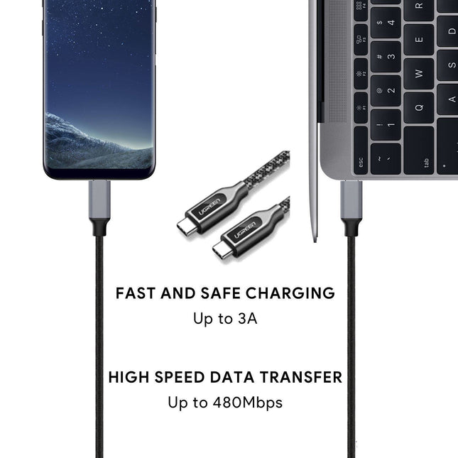 Ugreen Type C To Type C 2.0 3A Data Cable 1M