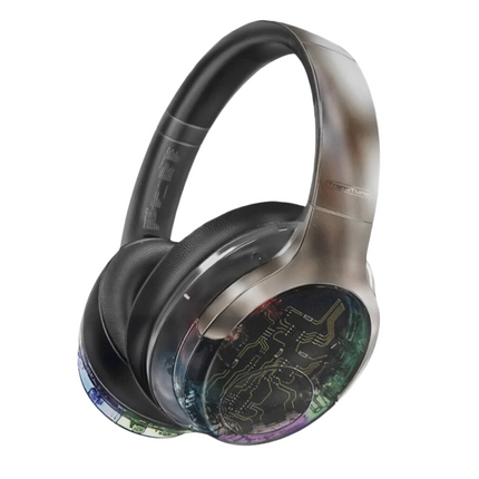 Promate Active Noise Cancelling Hi-Fi Stereo Wireless Headphones with RGB Lights