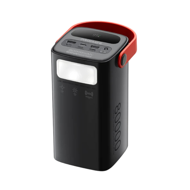 Promate 80 000mAh High-Capacity 65W Fast-Charging Power Pack