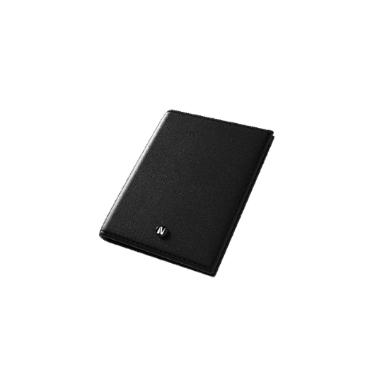 Levelo Bifold Genuine Leather Pocket Organizer Black
