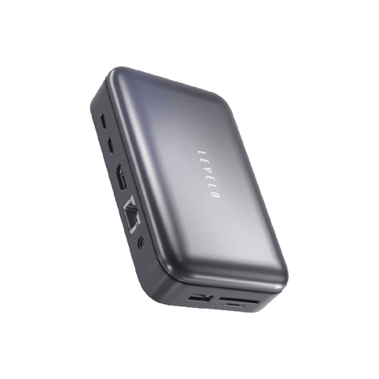 Levelo VersaPort USB-C 10 in 1 Storage Dock Station - Grey