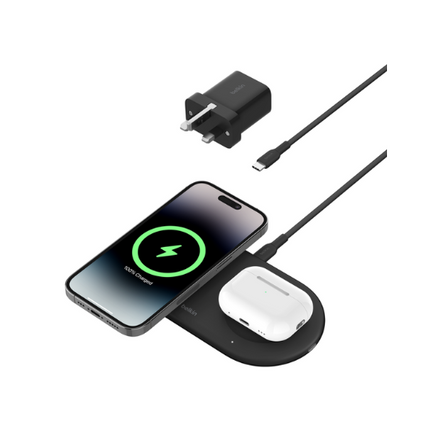 Belkin BoostCharge Pro2-in-1 Magnetic Wireless Charging Pad with Qi2 15W
