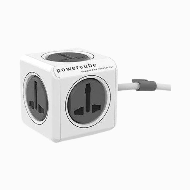 Allocacoc PowerCube Extended 1.5m Cable Universal Plug UK Grey