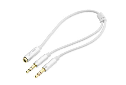 Ugreen 3.5Mm Female To 2 Male Audio Cable White
