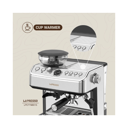 LePresso Advanced Espresso Coffee Maker 2.8L with Bean Grinder 20Bar - Silver
