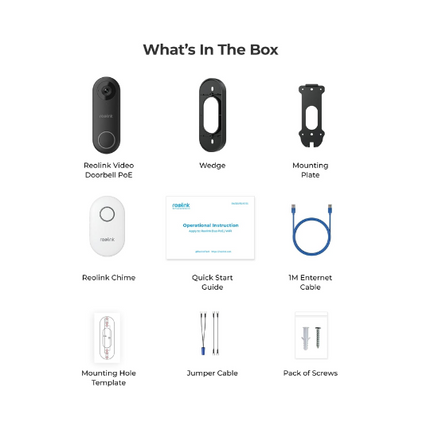 Reolink Smart 5MP 2K+ Wired PoE Video Doorbell with Chime