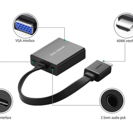Ugreen Hdmi To Vga+3.5Mm Audio+Micro Usb Converter