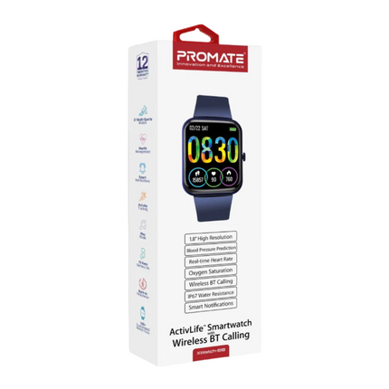 Promate ActivLife™ Smartwatch with Bluetooth Calling