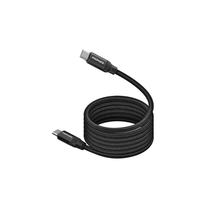 Promate 60W Power Delivery Self-Organizing Magnetic USB-C Cable SPRINGY.BLACK