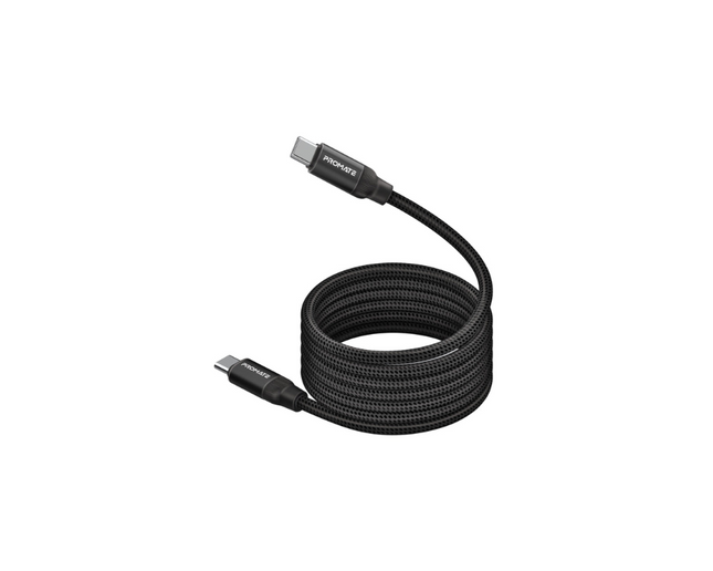 Promate 60W Power Delivery Self-Organizing Magnetic USB-C Cable SPRINGY.BLACK