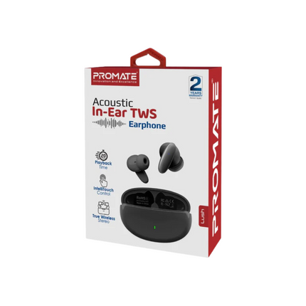 Promate Acoustic In-Ear TWS Earphone Black