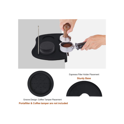 Espresso Coffee Tamper Mat Black