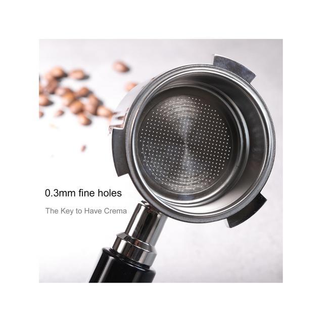 Coffee Bottomless Stainless Steel Portafilters With Filter Basket 51mm Black