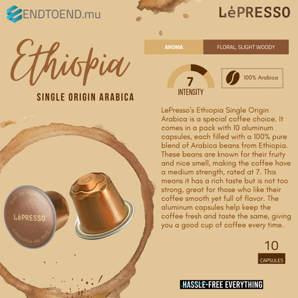 LePresso Aluminum capsules Single Origin Arabica 10pc - Ethiopia