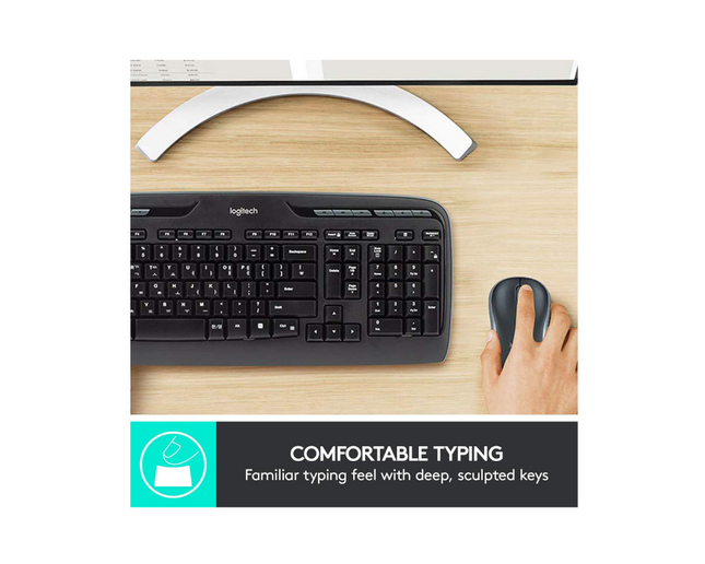 Logitech MK330 Wireless Keyboard and Mouse Combo - Black - US Int'l