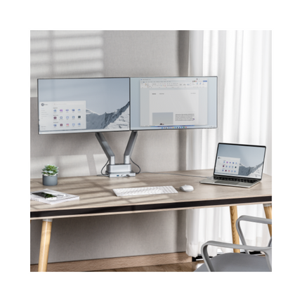 Lifetech LT-G50 Dual Smart Gas Spring Monitor Arm with 8-in-1 Docking Station