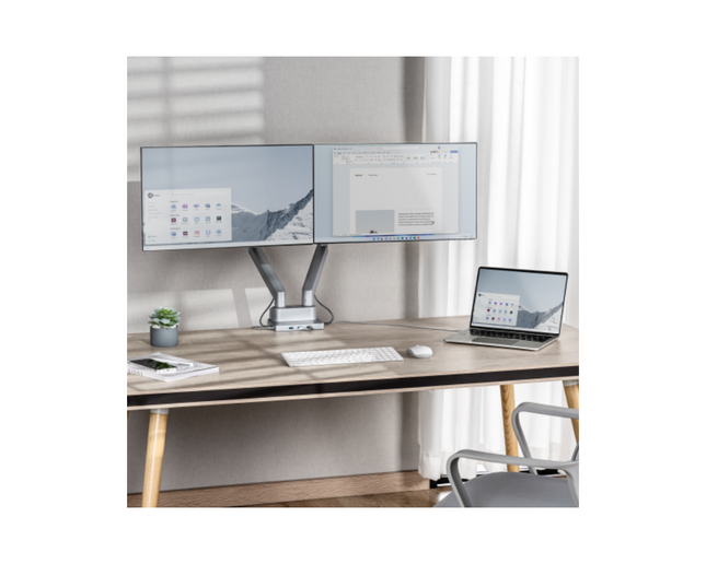 Lifetech LT-G50 Dual Smart Gas Spring Monitor Arm with 8-in-1 Docking Station