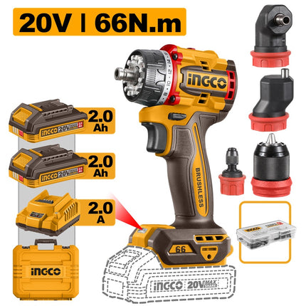 INGCO CORDLESS MULTI-HEAD DRILL DRIVER CDLI206686