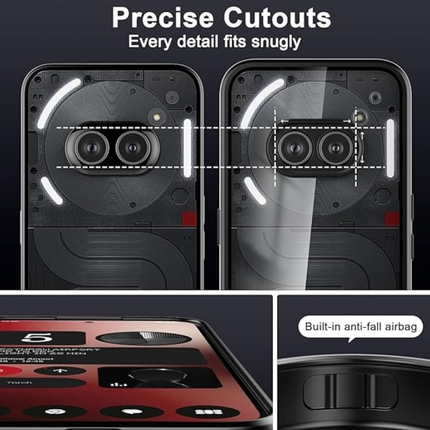 Clear Phone Case for Nothing Phone (2a) Soft Bumper with Clear Hard PC Back with Screen Protector