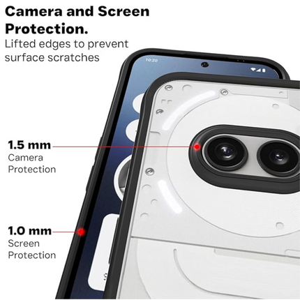 Clear Phone Case for Nothing Phone (2a) Soft Bumper with Clear Hard PC Back with Screen Protector