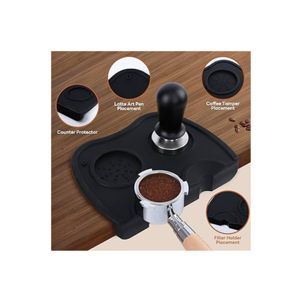 Espresso Coffee Tamper Mat Black