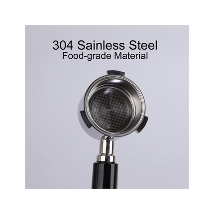 Coffee Bottomless Stainless Steel Portafilters With Filter Basket 51mm Black