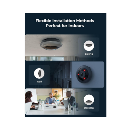 Reolink FE-P 6MP 360° Panoramic Indoor Fisheye Camera with Built-in Siren & Two-Way Audio