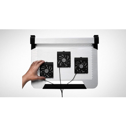 Cooler Master Cooling Pad NotePal U3 PLUS Laptop Cooler - 3 Moveable 80 mm Fans Carry Case Protector