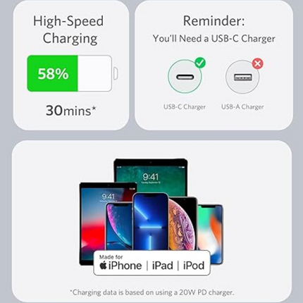 Anker PowerLine III USB-C to Lightning Cable White