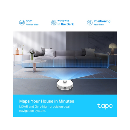TP-Link Tapo RV30 Plus LiDAR Navigation Robot Vacuum Cleaner & Mop + Smart Auto-Empty Dock
