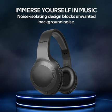 Promate Headset Deep Bass Over-Ear Wireless Headphones