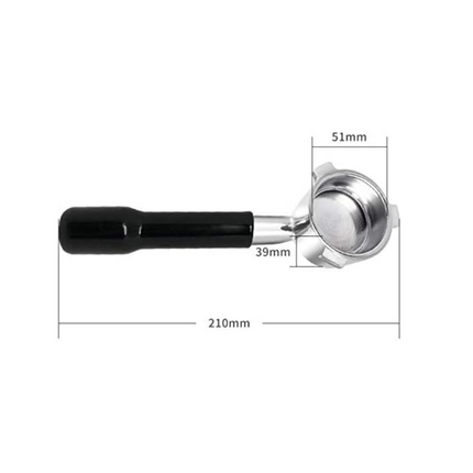 Coffee Bottomless Stainless Steel Portafilters With Filter Basket 51mm Black