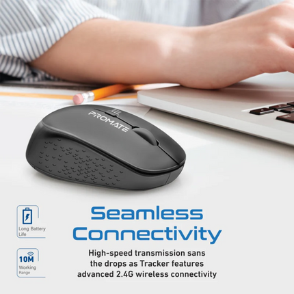 Promate MaxComfort® Ergonomic Wireless Mouse 1600DPI