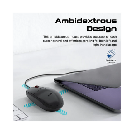 PROMATE ERGONOMIC DESIGN WIRED OPTICAL MOUSE