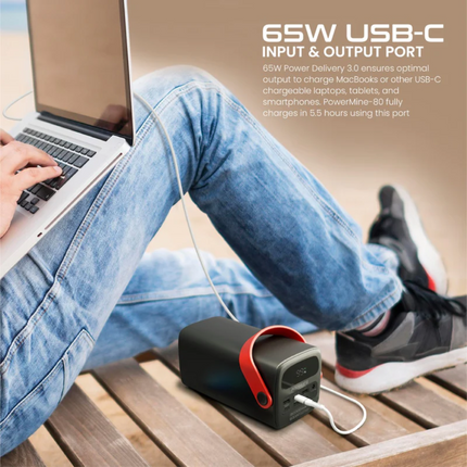 Promate 80 000mAh High-Capacity 65W Fast-Charging Power Pack