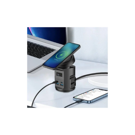 Powerology Magsafe Power Hub PD 65W 2X Universal Sockets 2200W Black