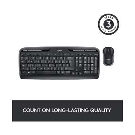 Logitech MK330 Wireless Keyboard and Mouse Combo - Black - US Int'l