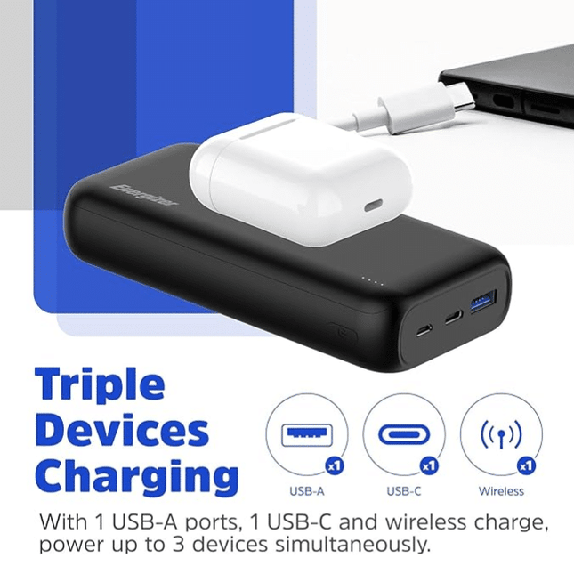 Energizer Power Bank 20000mAh 3 Outputs