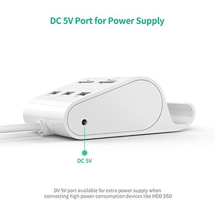 Ugreen Usb 3.0 3 Ports Hub+ 4 Card Reader Converter 1M White