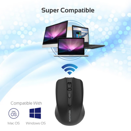 Promate 2.4GHz Wireless Ergonomic Optical Mouse