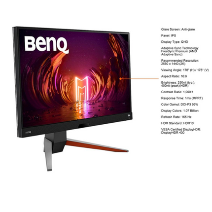 BenQ MOBIUZ Gaming Monitor 27" QHD 1440p 165Hz