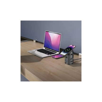 Powerology Magsafe Power Hub PD 65W 2X Universal Sockets 2200W Black