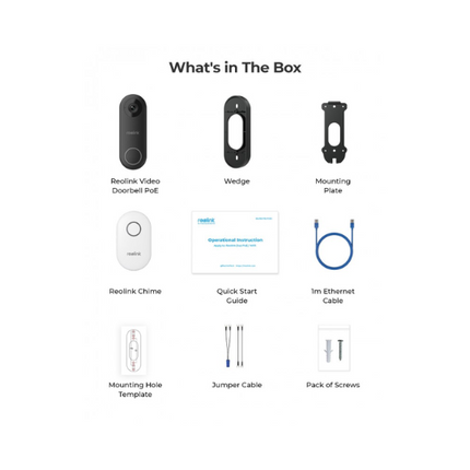 Reolink Smart 5MP 2K+ Wired PoE Video Doorbell with Chime