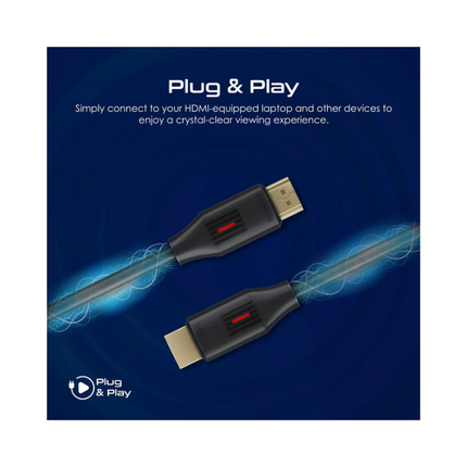 Promate HDMI 2.0 Cable 4K 60Hz HDMI to HDMI Slim 3m Cable with 3D Video Support 18Gbps Bandwidth Ethernet Support and Gold-Plated Connectors