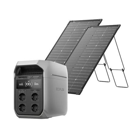 ECOFLOW DELTA 3 PLUS EU SOLAR GENERATOR WITH 125W (PACK OF 2) SOLAR PANELS