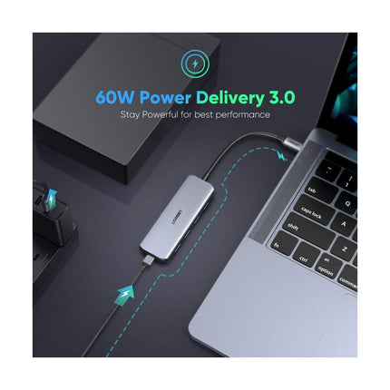 Ugreen Type C To 4 Ports Usb 3.0 Hub Gray