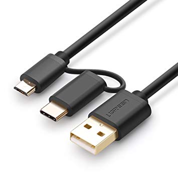 Ugreen Micro-Usb To Usb Cable With Usb-C Adapter