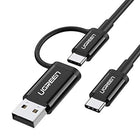 Ugreen Type C M To Type C M+Usb A M Data Cable Black 1M